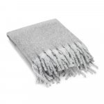 COMFY. Couverture en polyester recycl&eacute; (100% rPET) (300 g/m&sup2;), au toucher mohair - Gris