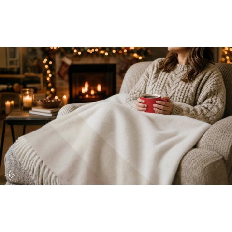 COMFY. Plaid i genanvendt polyester (100% rPET) (300g/m&sup2;) med mohair touch