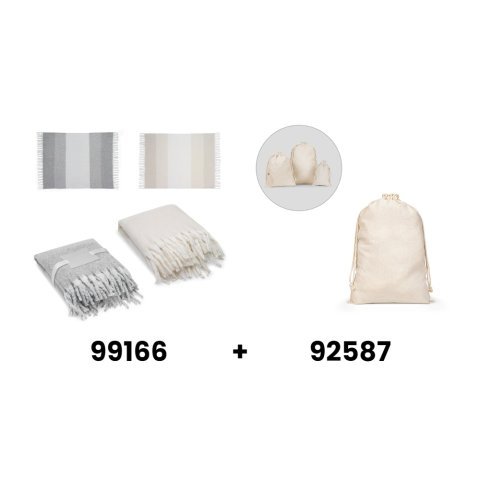 COMFY. Blanket in recycled polyester (100% rPET) (300 g/m&sup2;), with a mohair feel
