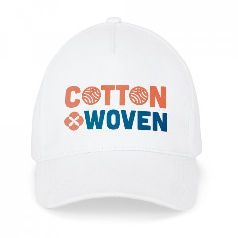 ASHTON. 100 % bomullskeps (260 g/m&sup2;) med 5 paneler - Vit