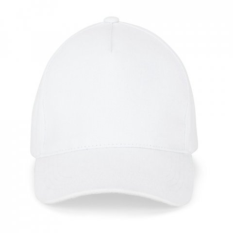 ASHTON. 100 % bomullskeps (260 g/m&sup2;) med 5 paneler - Vit