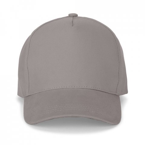 ASHTON. 100 % bomullskeps (260 g/m&sup2;) med 5 paneler - Ljusgr&aring;