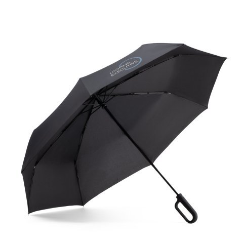 CAMILLE. Ombrello grande (68,5 cm) in pongee 190T - Nero