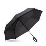 CAMILLE. Ombrello grande (68,5 cm) in pongee 190T - Nero