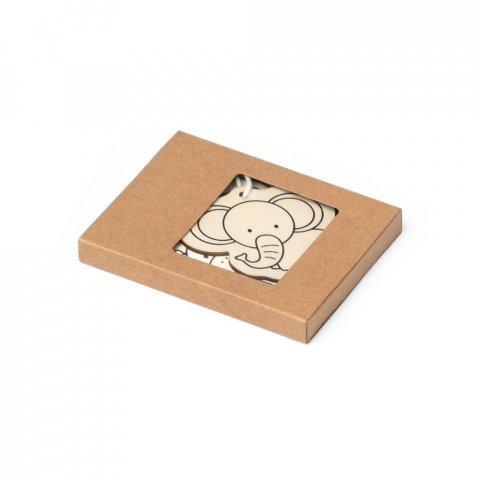 FAUNE. Colouring set for kids in wood - Natural