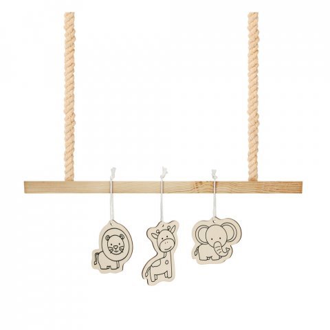 FAUNE. Colouring set for kids in wood - Natural