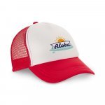 NICOLA. Bon&eacute; em poli&eacute;ster e rede (150 g/m&sup2;) - Vermelho