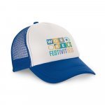 NICOLA. Bon&eacute; em poli&eacute;ster e rede (150 g/m&sup2;) - Azul royal