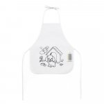 NILO. Children's apron for colouring in non-woven (80 g/m&sup2;) - White