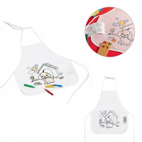 NILO. Children's apron for colouring in non-woven (80 g/m&sup2;)