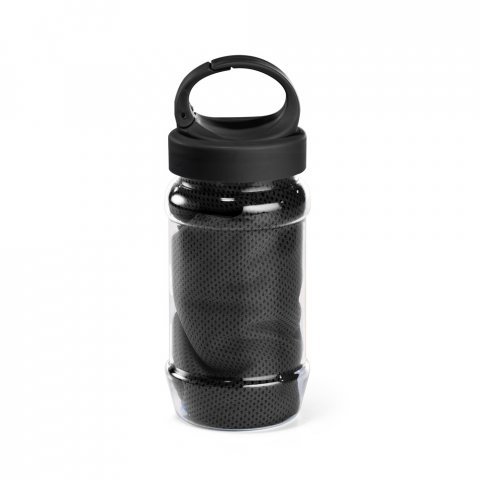 ARTX PLUS. Set cu o sticlă din PP și PET și un prosop sport poliamidă și poliester - Negru