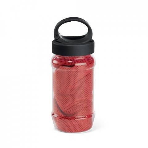 ARTX PLUS. Set cu o sticlă din PP și PET și un prosop sport poliamidă și poliester - Roșu