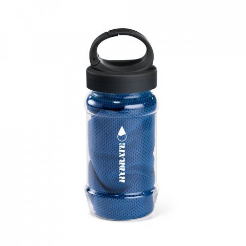 ARTX PLUS. Set cu o sticlă din PP și PET și un prosop sport poliamidă și poliester - Albastru Royal