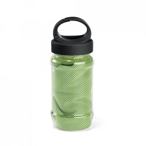 ARTX PLUS. Set cu o sticlă din PP și PET și un prosop sport poliamidă și poliester - Verde deschis