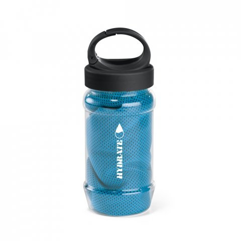 ARTX PLUS. Set cu o sticlă din PP și PET și un prosop sport poliamidă și poliester - Albastru deschis