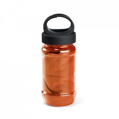 ARTX PLUS. Set cu o sticlă din PP și PET și un prosop sport poliamidă și poliester - Portocaliu